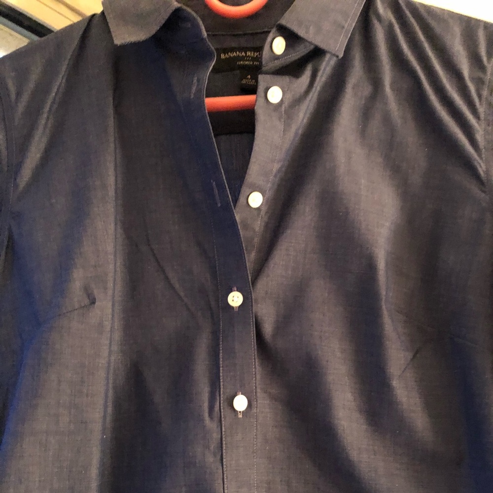 Blue Button Down - Picture 3 of 6
